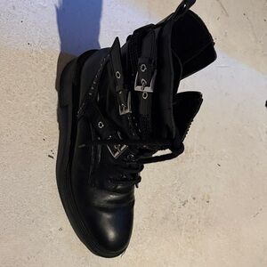 Zara Woman's Black Leather Boots